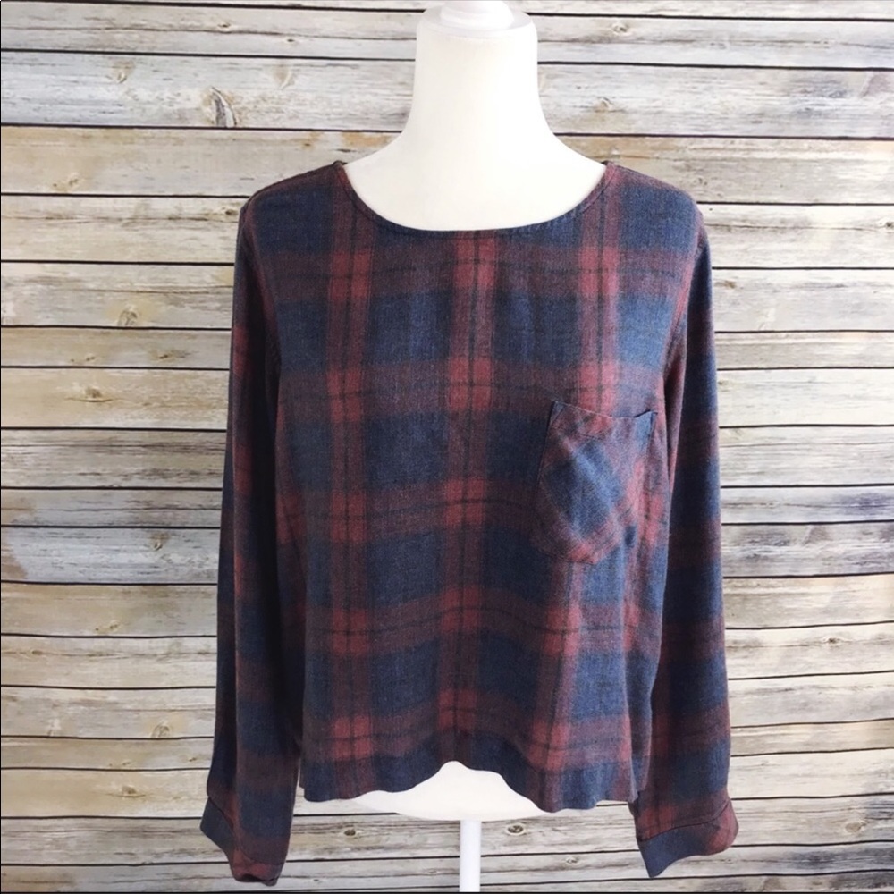 Anthropologie Cloth & stone plaid shirt